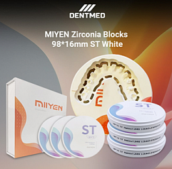 Стоматологический материал MIYEN Zirconia Blocks 98*16 mm ST White:uz:Dental material MIYEN Zirconia Blocks 98*16 mm ST White