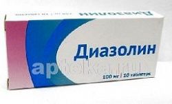 ДИАЗОЛИН 0,1 таблетки N10