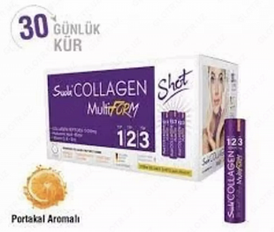 Коллаген Suda Multiform 40 мл 30 шотов (со вкусом апельсина):uz:Suda Multiform kollageni 40 ml 30 ta tortishish (apelsin aromati bilan)