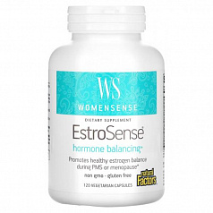Пищевая добавка Natural Factors, WomenSense, EstroSense, гормональный баланс, 120 вегетарианских капсул:uz:эстросенс, гормональный баланс, 120 вегетарианских капсул