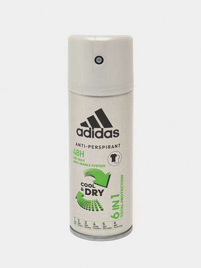 Антиперспирант Adidas Cool Dry, 6 in 1, 150 мл, 48 часов