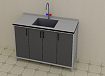 Лабораторный стол-мойка 1500*650*850 мм:uz:Laboratoriya stoli-lavabo 1500*650*850 mm