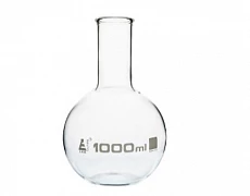 Yassi tubli 100 ml lik flakon, tor tomoq, borosilikat shisha