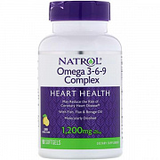 Natrol, Omega 3-6-9 kompleksi, limon, 1200 mg, 90 yumshoq jel