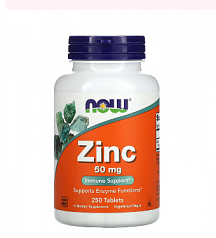 Цинк Now Foods, 50 мг, 250 таблеток:uz:Endi Foods Sink, 50 mg, 250 Tabletka