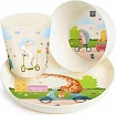 Набор детской посуды Plast Team Baby Play with Me Animals (тарелка, миска, стакан 270 мл):uz:Bolalar idishlari to'plami Plast Team Baby Play with Me Animals (tovoq, piyola, stakan 270 ml)