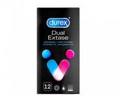 Презервативы Durex Dual Extase № 12 (рельефные с анестетиком):uz:Prezervativlar Durex Dual Extase № 12 (anestetik bilan bo'rttirma)
