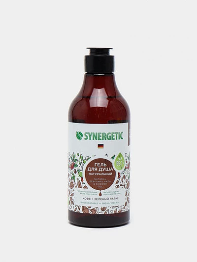 Натуральный гель для душа Synergetic Кофе и зеленый лайм, 380 мл