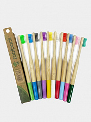 Натуральная бамбуковая цветная зубная щетка Zoolpack (195C):uz:Zoolpack tabiiy bambuk rangli tish cho'tkasi (195C)