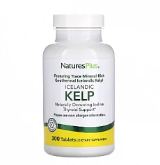 Натурес Плюс, исландские бурые водоросли, 300 таблеток:uz:Natures Plus, Icelandic Kelp, 300 tabletka