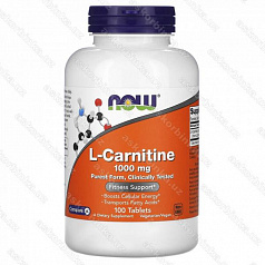 L-кapнитин Now Foods, 1000 мг, 100 тaблeтoк:uz:L-karnitin endi oziq-ovqat, 1000 mg, 100 planshetlar