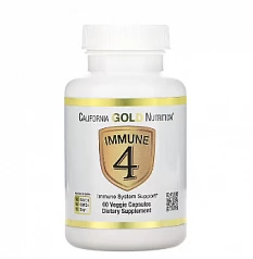 California Gold Nutrition, Immune 4, средство для укрепления иммунитета, 60 вегетарианских капсул:uz:Kaliforniya Oltin Oziqlantirish, Immun 4, Immunitetni Qo'llab-quvvatlash, 60 Vegetarian Kapsül