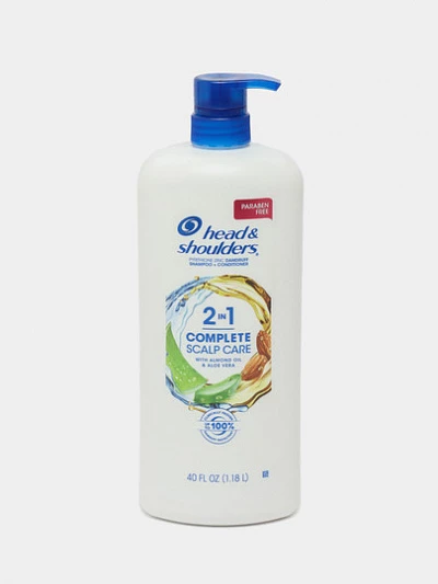 Head & Shoulders, Шампунь и кондиционер 2 в 1, с миндальным маслом и алоэ вера