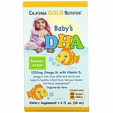 California Gold Nutrition, ДГК для детей, американский омега-3 с витамином D3, 1050 мг, 59 мл:uz:California Gold Nutrition, Bolalar uchun DHA, D3 vitamini bilan Omega-3, 1050 mg, 59 ml