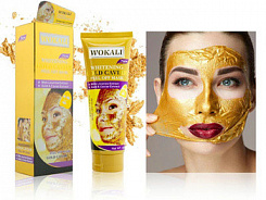 Золотая маска для ухода за лицом "Wokali Whitening Gold Caviar":uz:Yuzni parvarish qilish uchun oltin niqob "Wokali Whitening Gold Caviar"