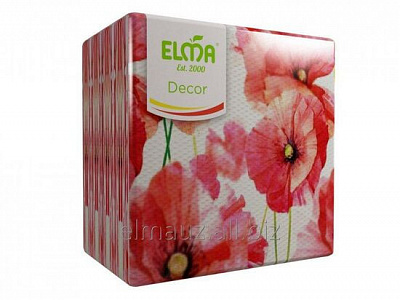 Салфетки Elma 33х33 Decor (234-01), роза 25 шт:uz:Salfetkalar Elma 33x33 Dekor (234-01), atirgul 25 dona