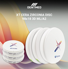 Циркониевый диск XT CERA ZIRCONIA DISC 98x18 3D ML/A2:uz:Zirkonyum disk XT CERA ZIRCONIA DISC 98x18 3D ML/A2