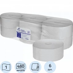 Бумага туалетная д/дисп Luscan Professional 1сл втор 480м 6рул/уп:uz:Disp uchun hojatxona qog'ozi Luscan Professional 1sl vtor 480m 6 rulon/paket
