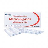 METRONIDAZOL tabletkalari 200mg N20