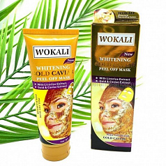 Золотая маска для лица Wokali Whitening Gold Caviar:uz:Whitening Gold Caviar niqobi terini parvarish uchun vosita