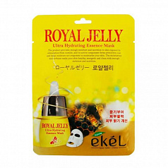 Питательная тканевая маска с пчелиным маточным молочком royal jelly hydrating essence mask 5534 Ekel (Корея):uz:Qirollik jeli bilan oziqlantiruvchi to'qima niqobi 5534 Ekel (Koreya)