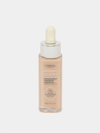 Тональная сыворотка L'Oreal Alliance Perfect Nude, гиалуроновая, тон 0.5-2, 30 мл