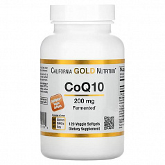 California Gold Nutrition, коэнзим Q10, 200 мг, 120 растительных капсул:uz:California Gold Nutrition, CoQ10, 200 mg, 120 Veg Kapsül