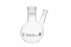 Колба круглодонная, двугорлая 250 мл :uz:Dumaloq tubli kolba, ikki tomoqli 250 ml 