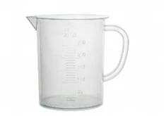 Стакан градуированный 500 мл с носиком и ручкой, ПП, автоклавируемый:uz:Naycha va tutqichli 500 ml darajali stakan, PP, avtoklavlangan