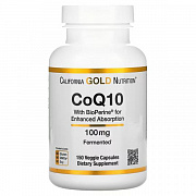 California Gold Nutrition, коэнзим Q10 класса USP с экстрактом BioPerine, 100 мг, 150 растительных капсул