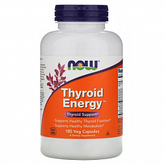 NOW Foods, Thyroid Energy, 180 растительных капсул:uz:NOW Oziq-ovqatlar, qalqonsimon energiya, 180 sabzavotli kapsulalar