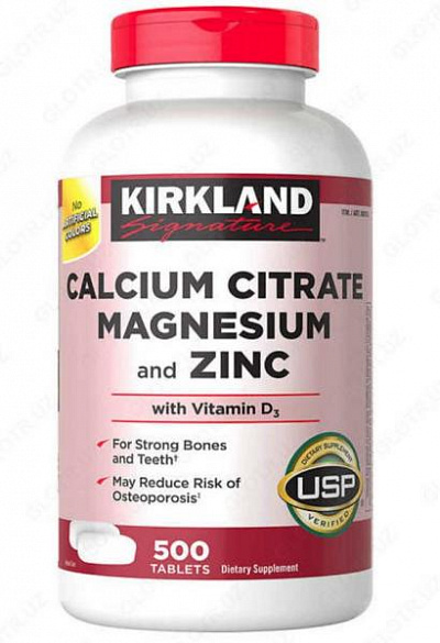 Цитрат кальция, магнезия и цинк Kirkland Signature Kirkland Calcium citrate magnesium zinc (500 шт.)