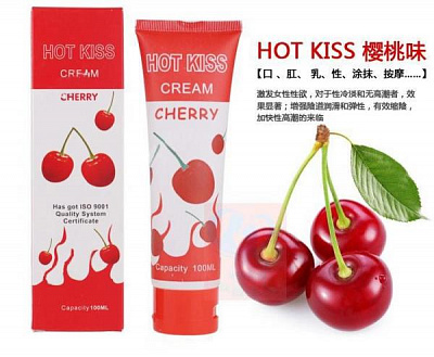 рем-лубрикант HOT KISS «Горячий поцелуй» со вкусом клубники, 100 мл.:uz:hot kiss moyi