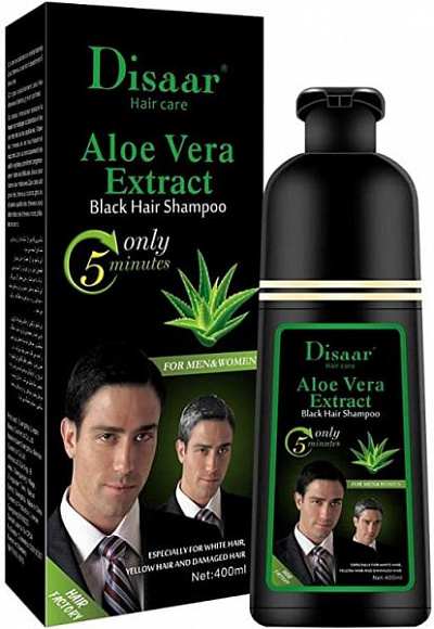 Шампунь-краска для седых волос Disaar с  экстрактом Aloe Vera:uz:Aloe Vera ekstraktli oq sochlar uchun shampun-kraska Disaar