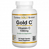 California Gold Nutrition, Gold C, витамин C, 1000 мг, 240 вегетарианских капсул:uz:California Gold Nutrition, Oltin C, Vitamin C, 1000 mg, 240 Veg Kapsül