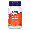 NOW Foods, метилфолат, 5000 мкг, 50 растительных капсул:uz:NOW Oziq-ovqatlar, metilfolat, 5000 mkg, 50 sabzavotli kapsulalar