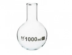 Dumaloq tubli kolba 100 ml jant, tor tomoq, borosilikat shisha