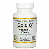 California Gold Nutrition, Gold C, витамин C, 1000 мг, 60 вегетарианских капсул:uz:California Gold Nutrition, Oltin C, Vitamin C, 1000 mg, 60 Veg Kapsül