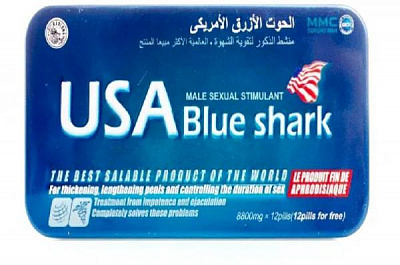 Мужской препарат USA Blue Shark - Голубая акула (12 таблеток):uz:Blue Shark USA erektil kasalliklarni tuzatish uchun dori