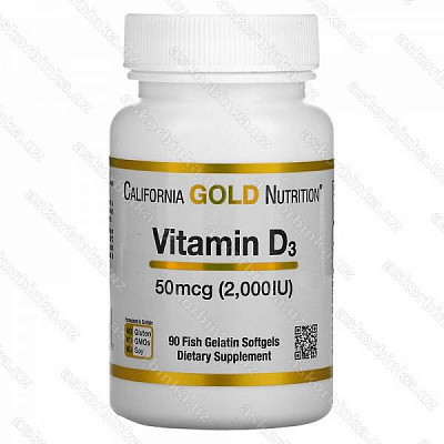 Bитaмин DЗ, 50 мкг (2000 ME), 90 pыбнo-жeлaтинoвыx кaпcул:uz:Vitamin DZ, 50 mkg (2000 ME), 90 ta baliq-jelatin kapsulalari