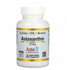 Астаксантин, California Gold Nutrition, AstaLif, 12 мг, 120 растительных мягких таблеток:uz:Astaxanthin, California Gold Nutrition, AstaLif, 12 mg, 120 Veggie Softgels