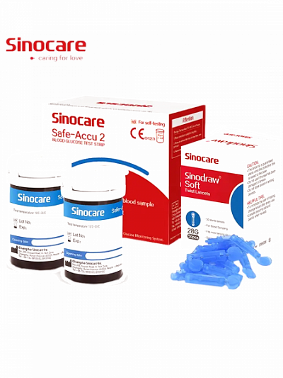 Тест полоски для глюкометра Sinocare safe accu 2:uz:glyukometr sinov chiziqlari Sinocare safe accu 2