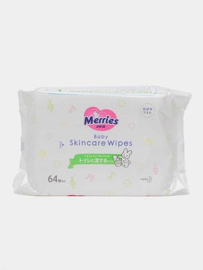 Детские влажные салфетки Merries 64 шт