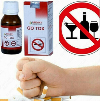 Моментальные капли для уменьшения тяги к сигаретам и алкоголю "Go Tox":uz:Sigaret va alkogolga bo'lgan ishtiyoqni kamaytirish uchun "Go Tox" ning tezkor tomchilari