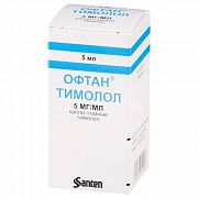 OFTAN TIMOLOL ko'z tomchilari 5ml 5,0mg/ml