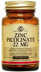 Цинк пиколинат Solgar Zinc Picolinate 22mg (100 шт.):uz:Sink pikolinat Solgar Zinc Picolinate 22mg (100 ta)