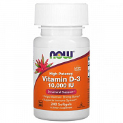 NOW Oziq-ovqatlar, D3 vitamini, 10 000 IU (250 mkg), 240 kapsula
