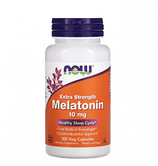 Now Foods, мелатонин усиленного действия, 10 мг, 100 растительных капсул:uz:Now Foods, Extra Strength Melatonin, 10 mg, 100 Veg Capsules