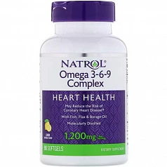Американский Natrol, Комплекс омега 3-6-9, со вкусом лимона, 1200 мг, 90 мягких таблеток:uz:Natrol, Omega 3-6-9 kompleksi, limon, 1200 mg, 90 yumshoq jel