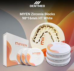 Стоматологический материал MIYEN Zirconia Blocks 98*16 mm HT White:uz:Dental material MIYEN Zirkon bloklari 98*16 mm HT Oq
